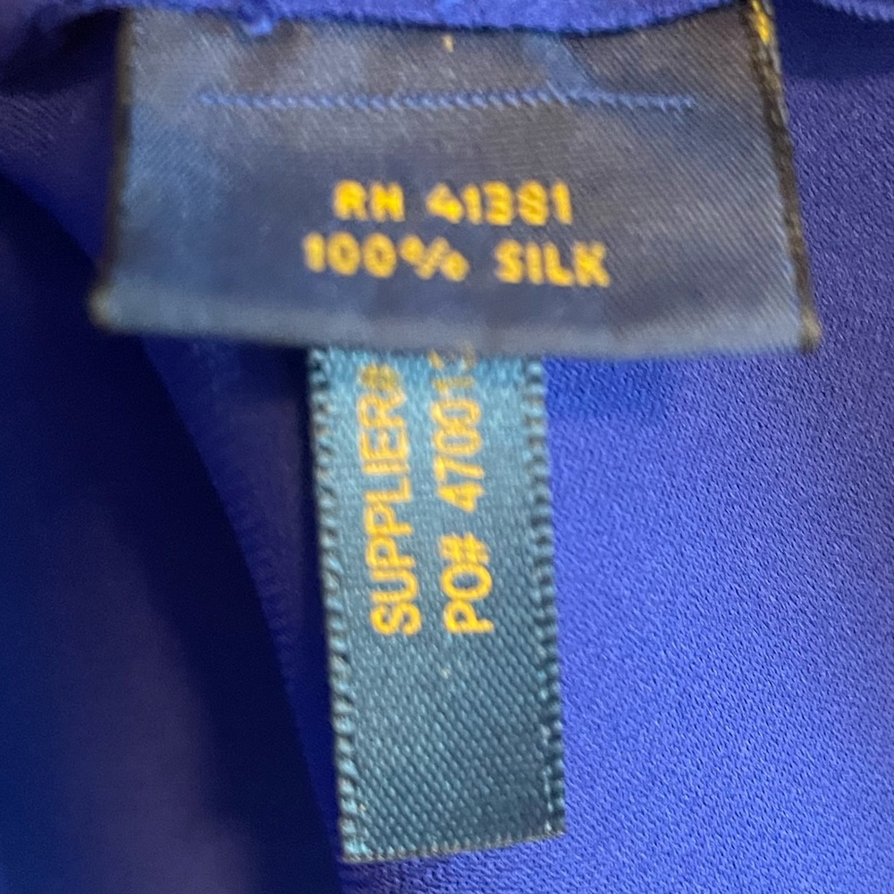 Polo Ralph Lauren 100% Silk Blouse. - Picture 3 of 4
